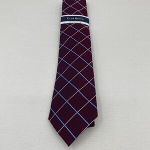 $55 Club Room Mens Burgundy Preston Grid One Size NWT
